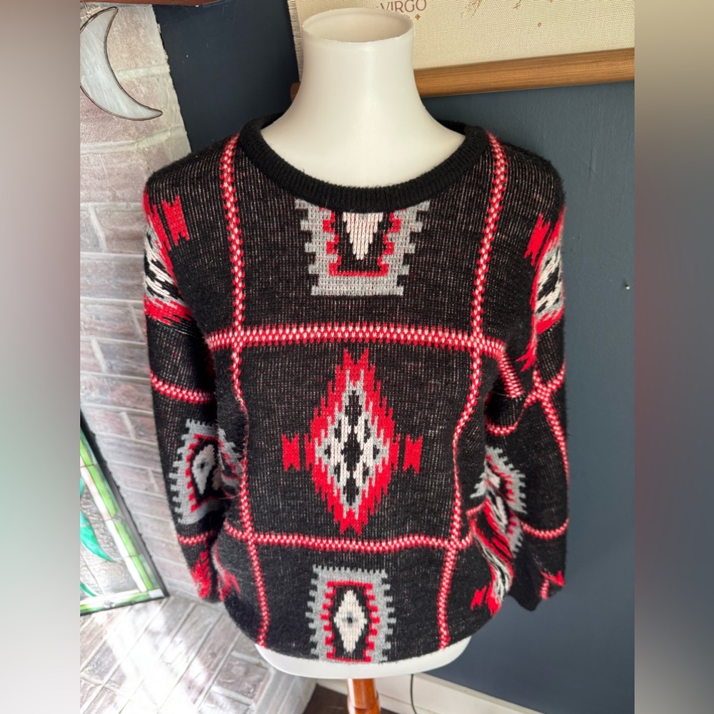 Vintage Panhandle Slim Geometric Pattern Sweater
